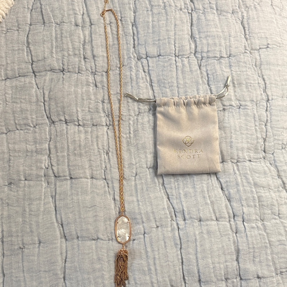 Kendra Scott Gold Necklace with Iridescent Stone